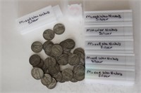 6 Rolls War Nickels, Silver, Circulated