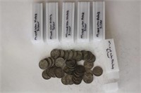 6 Rolls War Nickels, Silver, Circulated
