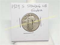 1929-S STANDING LIBERTY SILVER QUARTER COIN