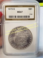1879-S MS67 PNGS GRADED MORGAN SILVER DOLLAR COIN