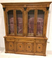 Federal Style Breakfront Lighted China Cabinet