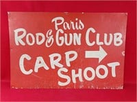 Vintage Hand Painted Paris, TN Carp Shoot Sign