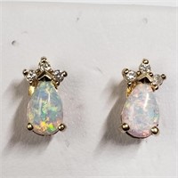 $1000 14K Opalite  Diamond Earrings