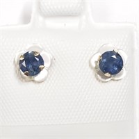 $320 10K Sapphire Mother Of Pearl Jacket Earrings
