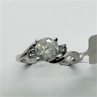 $6150 14K Solitaire H-I,I3,1.25Ct 2 Side Dia Ring