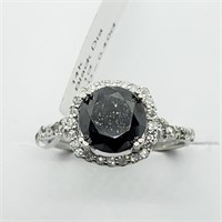 $4900 14K Black Diamond 2.1Cts 43 White Dia Ring