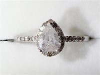 $6050 14K Pear Diamond I,Si3,0.80Ct W/ Side Dia Ri
