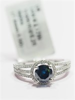 $7000 14K Vivid Blue Diamond 1.05Ct 3.3Gm Ring