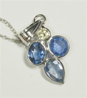 $2000 14K Sapphire  Diamond Pendant