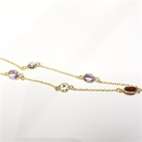 $400 S/Sil Garnet Amethyst Necklace