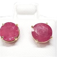 $800 14K Ruby 5.3Cts Earrings