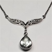 $4600 14K Green Amethyst  Diamond Necklace