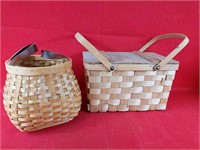 Two Wooden Woven Baskets