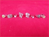 Eight Costume Jewelry Rings, Various Sizes