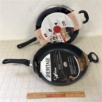 NEW PANS- INCLUDING TFAL 5 QT COOKER WITH LID