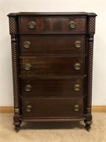 ORNATE MAHOGANY CHEST- SUBSTANTIAL - QUALITY!!