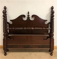 QUALITY MAHOGANY POSTER BED- DOUBLE- WITH RAILS