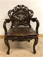 WOW! CHINESE ARM CHAIR- MOTHER OF PEARL INLAY