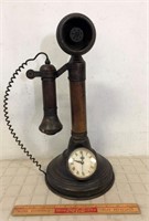 ANTIQUE STYLE PHONE WITH CLOCK
