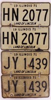 1973 Illinois License Plate Pair
