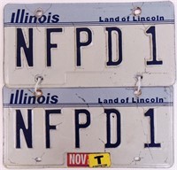 IL NFPD1 License Plate Pair