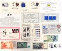 Political Buttons, FDC's, Stamps, & Currency