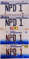IL NPD1 License Plate Pair - 2 Pairs
