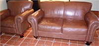 Leather Loveseat & Chair by Klaussner.