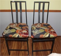 Pair of Metal Bar Stools.