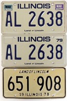 1978 & 1979 (Pair) Illinois License Plates