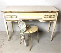 French Provincial Vanity Desk with Stool