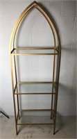Chapel Window Etagere with Glass Shelves