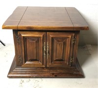 Wooden 2-Door Side Table w/ Storage