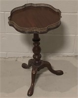Mahogany Occasional Table with Metal Trim