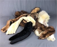 Assorted Fur Pieces and a Daniel Boone Hat