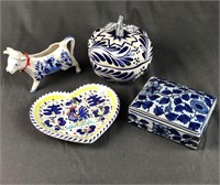 Assortment of Blue & White Ceramic