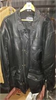 Mens xxl black leather jacket