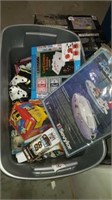 Large bin of toys, games and dinghy