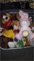 Large bin of stuffies and beanie babies