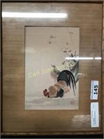 SIGNED ORIENTAL ROOSTER ART