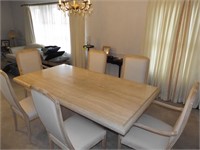 Marble Top Table and 6 Chairs