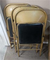 3 - Gold & Black Folding Chairs