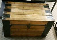 Old Wooden Chest w/ Leather Handles