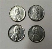 (4) U.S. 1943 Steel Pennies