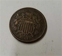 1864 2-Cent Shield Coin
