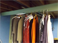 Lot of hanging clothes