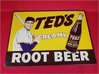 Metal Ted's Creamy Root beer Sign