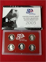 2005 US Mint State Quarter Silver Proof Set