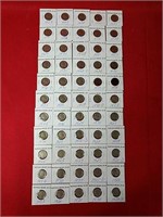 Fifty-Five Buffalo Nickels, Various Dates