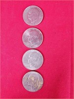 Four 1972 Eisenhower Dollar Coins